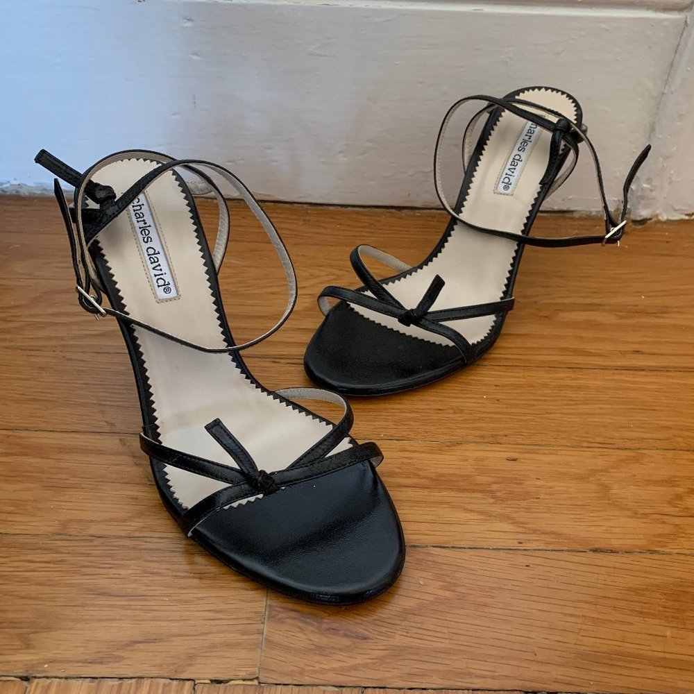 CHARLES DAVID BLACK SANDAL HIGH HEELS